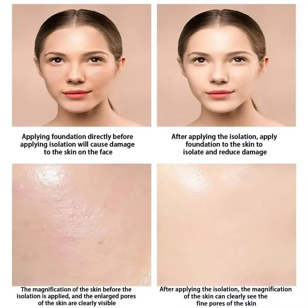 Face Makeup Primer Tri-color Cream Contour Color Isolation Waterproof Makeup Foundation Natural Makeup Base Cream 40g Beauty World Shop