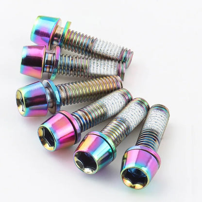 MUQZI 6pcs Stem Bolts M5x17mm Bicycle Handlebar Stem Screw With Washer MTB Road Bike Stem Riser Screw Beauty World Shop
