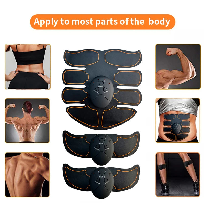 New EMS Muscel Stimulator Abdominal Arm Leg Neck Trainer Muscle Toner Body Training Slimming Massager Fitness Use With Battery Beauty World Shop