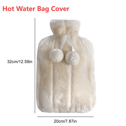 2L Hot Water Bottle Cover Rubber Hot Water Bags Winter Plush Hand & Feet Warmer Explosion-Proof Water Bottle Cover For Hot Water Beauty World Shop