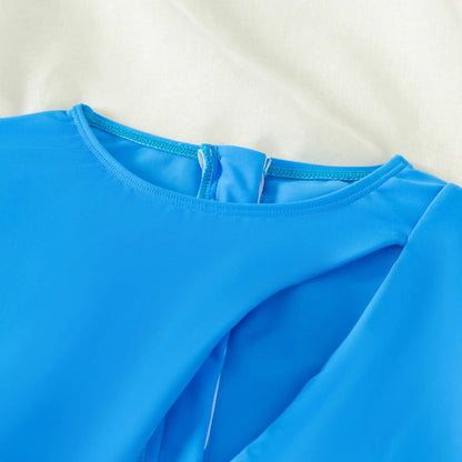 New Patchwork One-Piece Swimsuit Long Sleeve Swimwear Sports Backless Women's Swimming Bathing Suit Beach Wear Bather Surfing Beauty World Shop