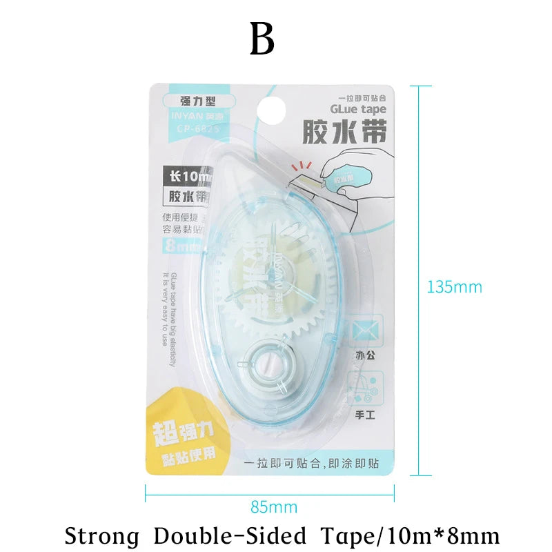 10m*8mm Strong Double Sided Adhesive Glue Tape DIY Scrapbooking Office Stationery Supplies High Viscosity Roller Tape Beauty World Shop