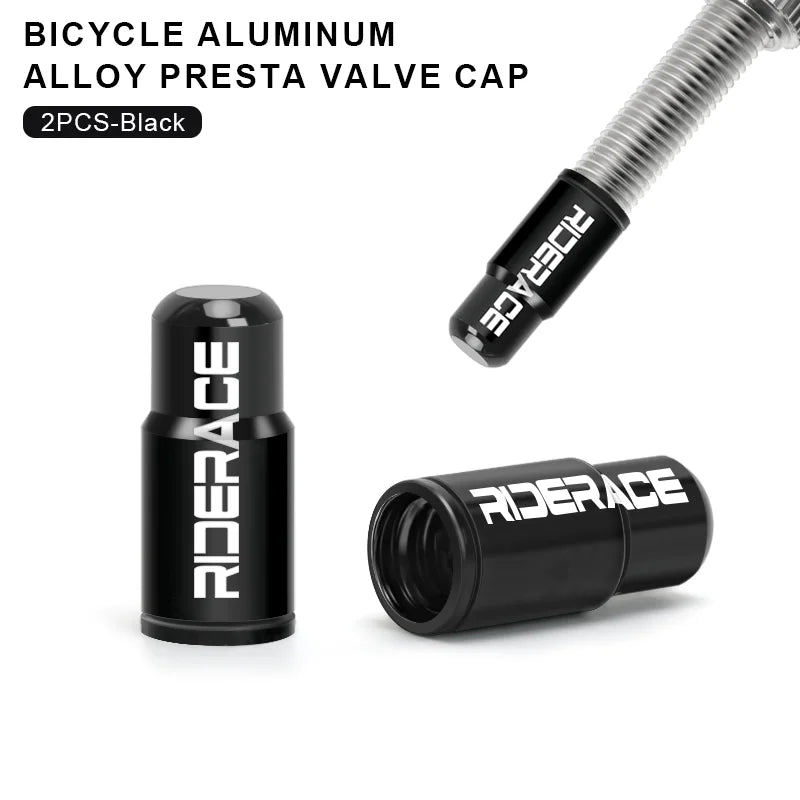 RIDERACE Bicycle Tire Valve Cap Aluminum Alloy CNC MTB Road Bike Tube Tyre Gas Nozzle Cover for FV Presta Valve Dustproof Beauty World Shop