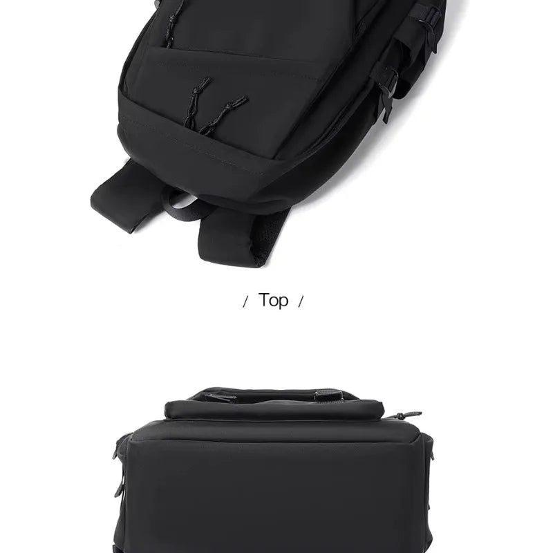 One 15 Inch Polyester Waterproof Solid Color Simple Men's Backpack Fashion Couple Student Computer Backpack Beauty World Shop
