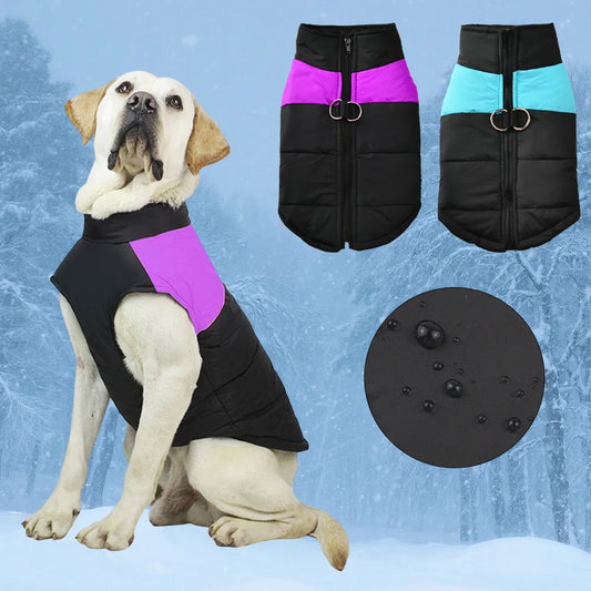 Waterproof Pet Dog Coat Vest For Small Large Dogs Winter Warm Puppy Clothes with D-ring Kitten Costume Golden Retriever Jacket