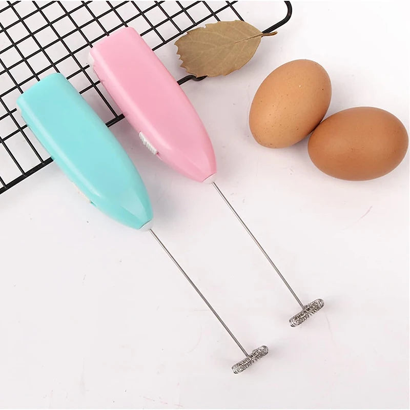 Handheld Electric Egg Beater Mini Battery Powered Milk Frother Coffee Drink Mixer Milk Foamer Kitchen Tools Beauty World Shop