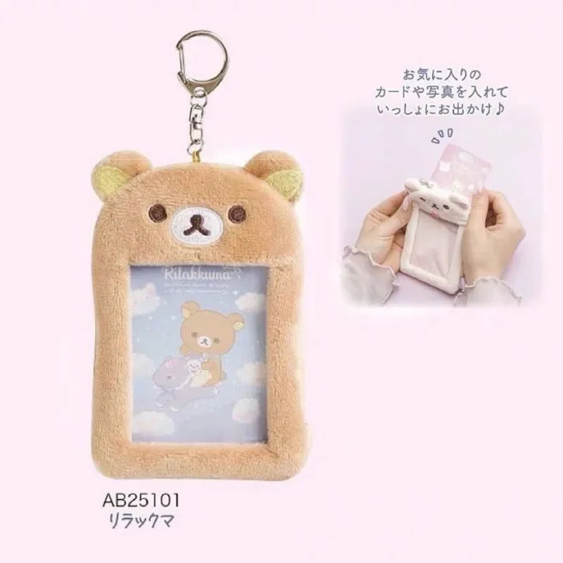 Rilakkuma Plush Keychain Card Holder Photo Protective Case Cartoon Anime Derivative Peripherals Bags Pendant Accessories Gifts Beauty World Shop