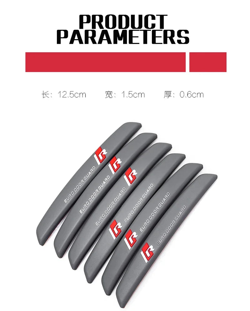 6Pcs Car Door Edge Guards for Audi BMW Mercedes Auto Buffer Trim Molding Scratch Protector Crash Bar Beauty World Shop
