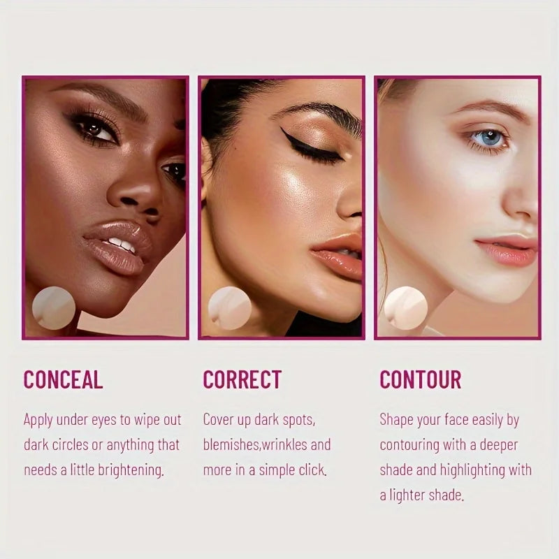 New Sponge Head Concealer for Dark Circles Freckles Acne Pigmentation and Blemishes Long Lasting Moisturizing Liquid Foundation Beauty World Shop