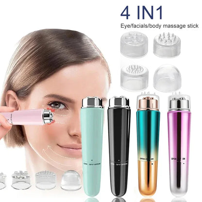 4 in 1 Electric Eye Massager Micro Vibration Facial Beauty Instrument for Relax Eye Dark Circles Eye Bags Puffiness Eye Massage Beauty World Shop