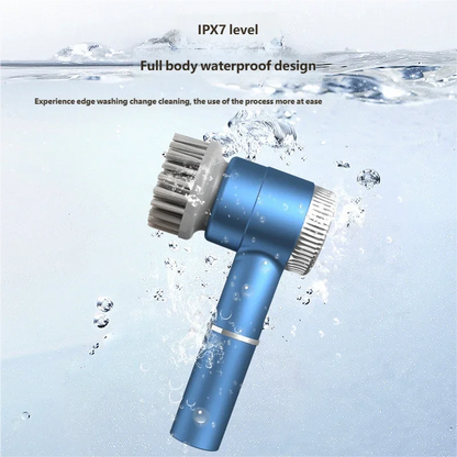HOMEFISH Electric Spin Scrubber With 5 Replaceable Brush Head, Three-speed Adjustable Handheld Rechargeable Shower Scrubber