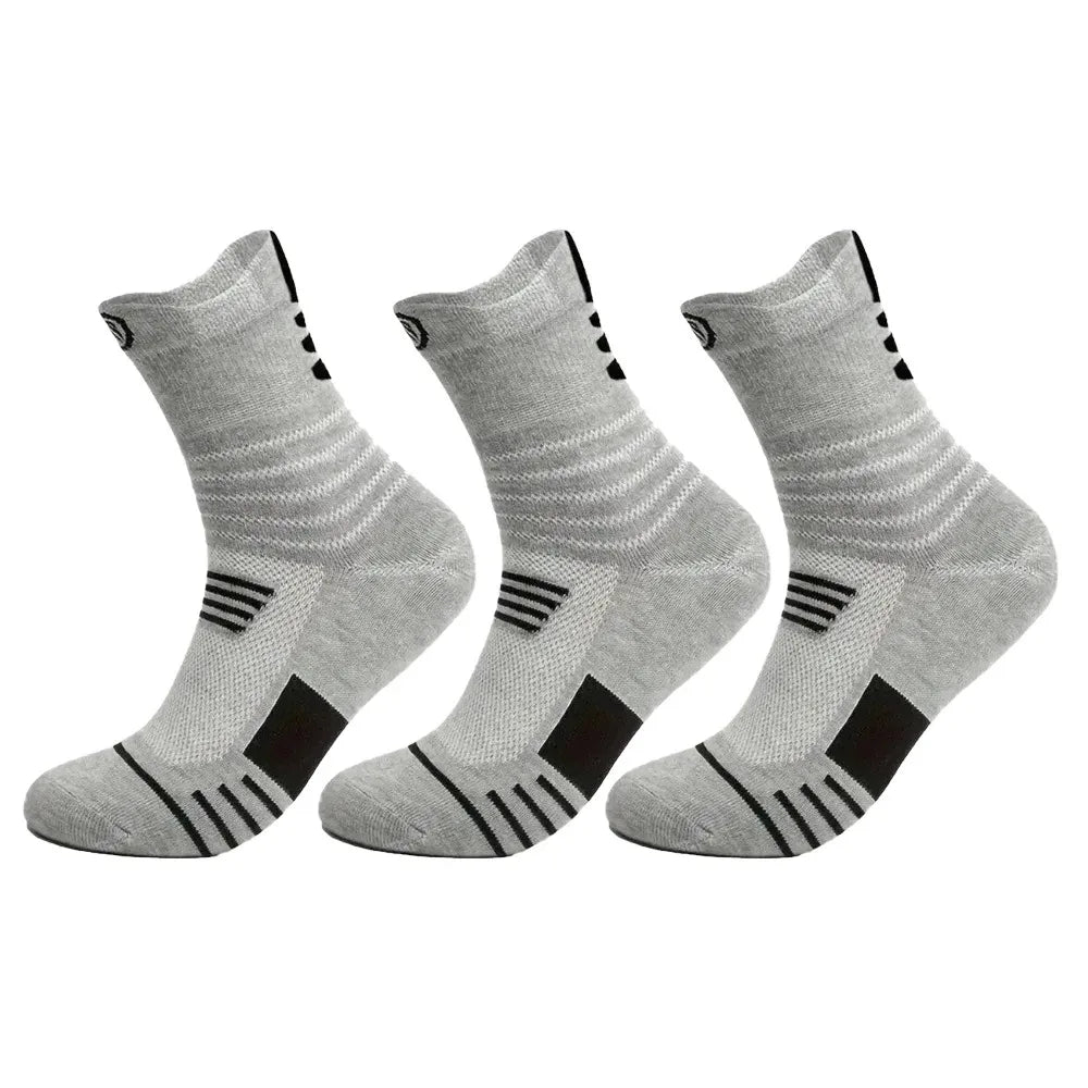 3 Pairs Men's Performance Athletic Crew Socks Comfort Fit Cushion Breathable Socks for Outdoor Running Hiking Sports Beauty Trend Shop