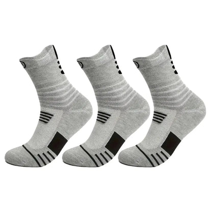 3 Pairs Men's Performance Athletic Crew Socks Comfort Fit Cushion Breathable Socks for Outdoor Running Hiking Sports Beauty Trend Shop