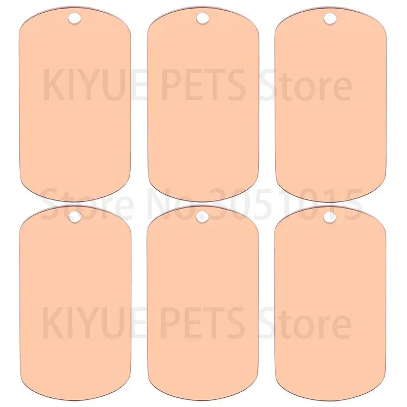 10 Pcs Blank ID Tag Stainless Steel Military  Name Plate Keychain For DIY Accessories Custom Logo Name Women Men Keychain Ring