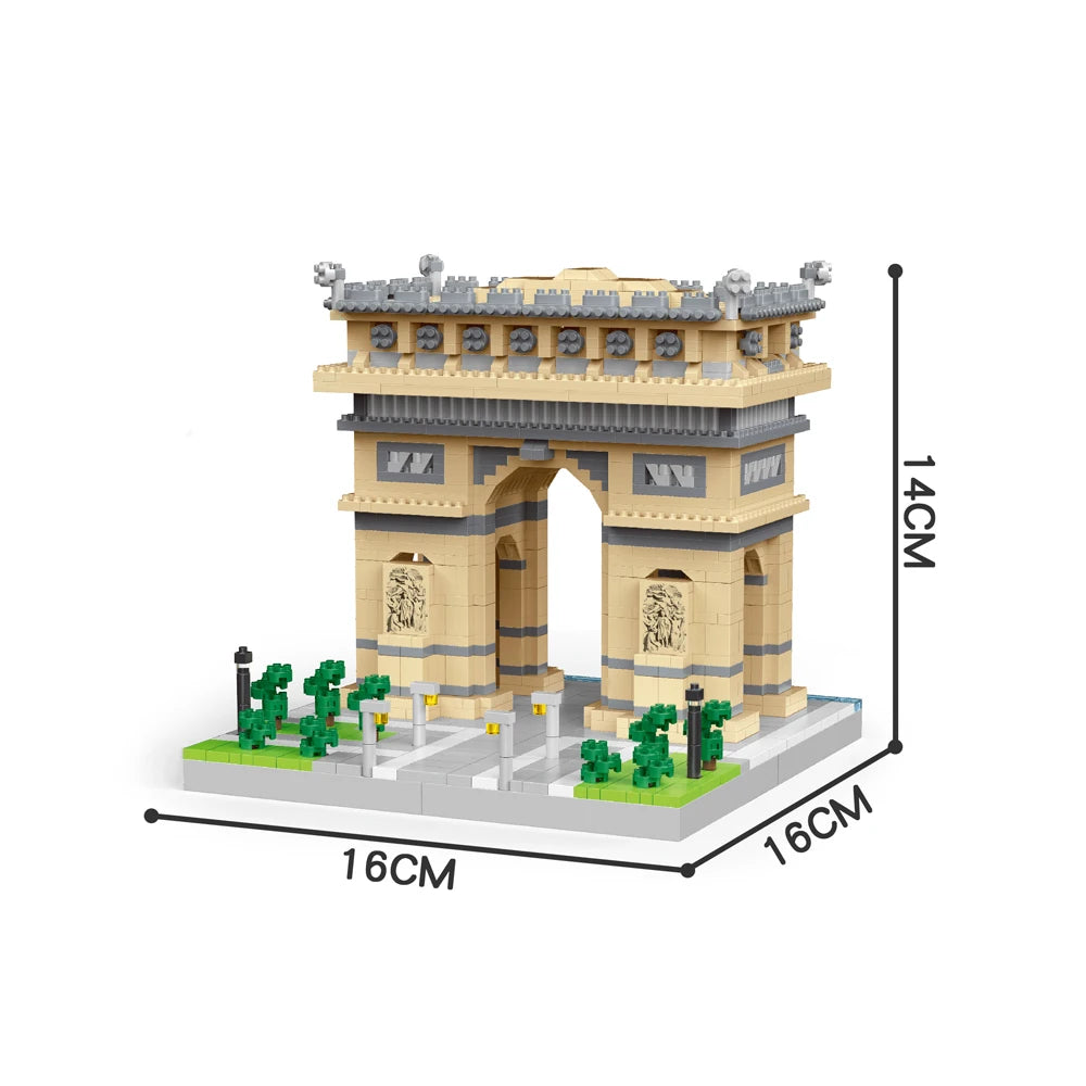 Knew Built Louvre Micro Mini Building Blocks for Adult, Architecture Toys Set, Construction, Arc Triomphe Eiffel Assembly Bricks Beauty World Shop