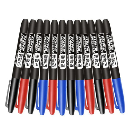 6 Pcs/Set Permanent Art Marker Pen Fine Point Waterproof Ink Thin Nib Crude Nib Black Blue Red Ink 1.5mm Fine Color Marker Pens Beauty World Shop
