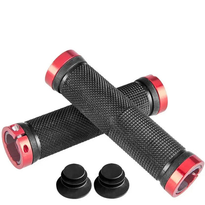 MTB Bicycle Rubber Grips Alloy Lock Bilateral Lock Handlebar Grips Anti Slip Cycling Handlebar Sleeve BMX Bicycle Accessories Beauty World Shop