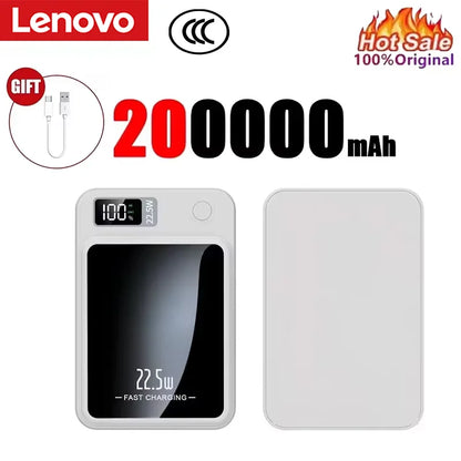 Lenovo 2026 200000mAh Magnetic Wireless Power Bank Portable Fast Charger For Magsafe Auxiliary Battery For iphone Huawei Samsung Beauty World Shop