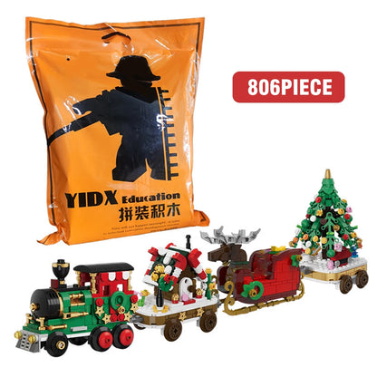 Christmas Building Block Santa Claus Snowman Elk Tree Micro Brick Puzzle Assembly Model Home Decoration Xmas Party Gift Kid Toy Beauty World Shop