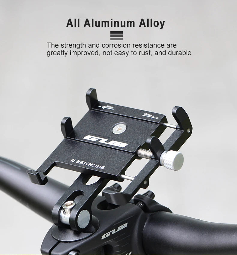 GUB Aluminum Bicycle Phone Holder Metal Bike Cell Mobile iPhone Stand for Motorcycle Scooter Handlebar Bike Headsets Stem Mount Beauty World Shop