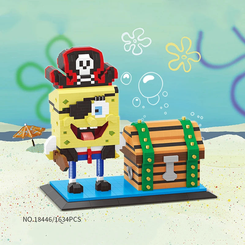 Anime SpongeBob SquarePants Micro particles Block City  Patrick Star Squidward Building Blocks Kids Toys Birthday Gifts Beauty World Shop