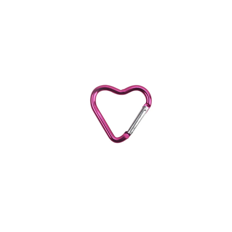 1 Pcs Heart-shaped Aluminum Carabiner Key Chain Clip Outdoor Keyring Hook Water Bottle Hanging Buckle Travel Kit Accessories Beauty World Shop