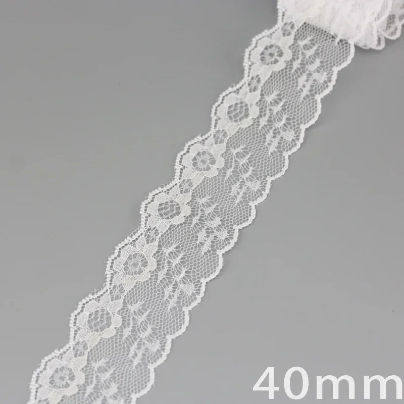 (5 yards/roll) white Lace ribbon fabric Webbing Decoration Lovely gift packing polyester Material Home Accessories Store