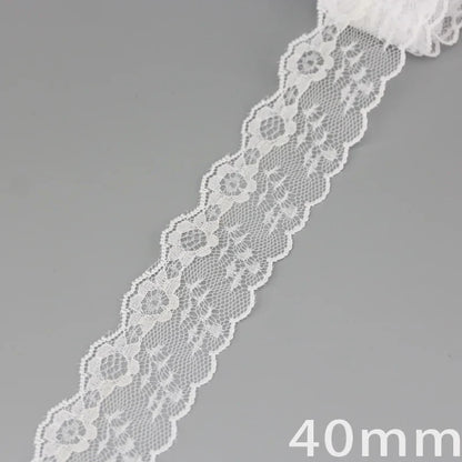 (5 yards/roll) white Lace ribbon fabric Webbing Decoration Lovely gift packing polyester Material Home Accessories Store
