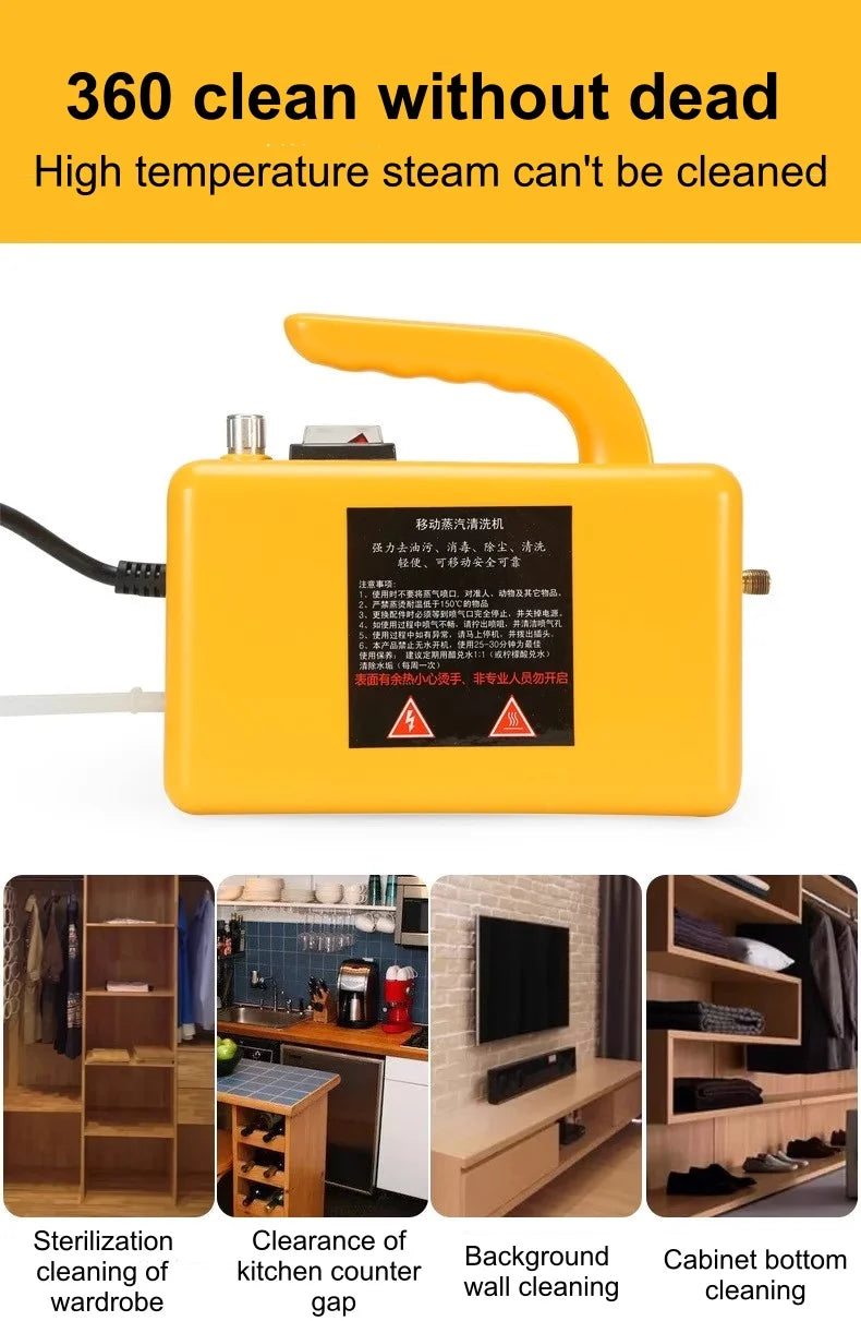 2600w220V High Temperature Steam Cleaner Portable Sterilization Pressure Jet Washer Machine for Home Car Kitchen Air Conditioner Beauty World Shop
