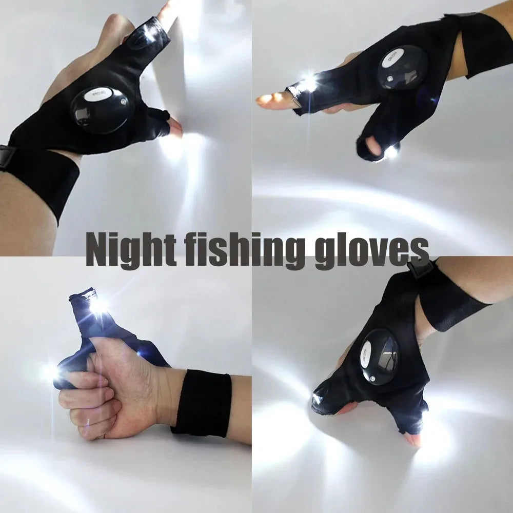 Cycling Gloves With Lights Gloves for Fishing Equipment Accessories Glove With Led Fingerless Light Fingers Mittens Apparel Beauty World Shop