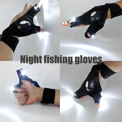Cycling Gloves With Lights Gloves for Fishing Equipment Accessories Glove With Led Fingerless Light Fingers Mittens Apparel Beauty World Shop
