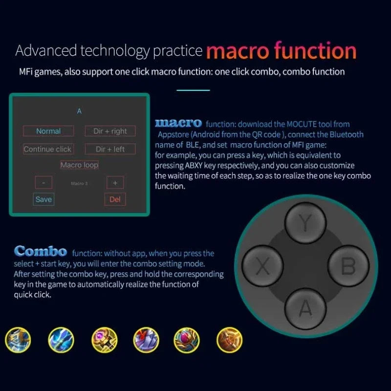 Gamepad For iPhone Android Cell Phone Control Bluetooth Controller Trigger Pubg Mobile Joystick Gaming Smartphone Mando Game Pad Beauty World Shop
