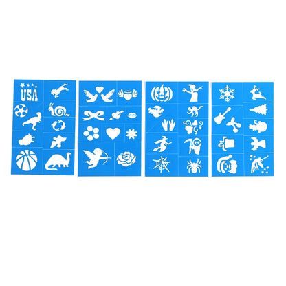 Halloween Face Kids Tattoos Templates Painted Stencils Glitter Airbrush Child Face Paint Tattoos Stencil (Random Patterns) Beauty World Shop