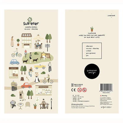 Korean Brand Suatelier Collection Daily Food Vlog Stickers DIY Scrapbooking Journey Diary Stationery Stickers Supplies Beauty World Shop
