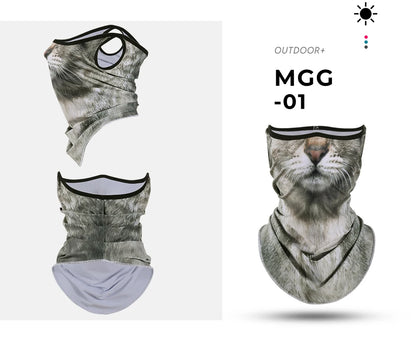 3D Animals Magic Scarf Bandana Breathable Neck Warmer Gaiter Hanging Ear Outdoor Sports Triangle Face Mask Neckerchief Summer Beauty World Shop