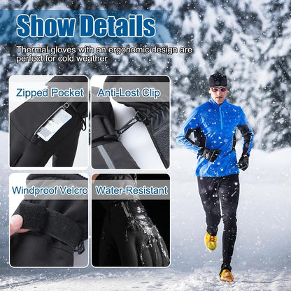 GTUBIKE Waterproof Men’s Women’s Winter Cycling Gloves Thermal Touchscreen Ski Gloves for Running Outdoor Sports Gloves Beauty World Shop