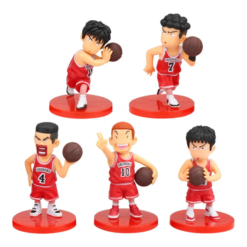 Slam Dunk Q Edition Five Piece Set Sakuragi Hanamichi Ryukawa Maple Shobei Basketball Team Doll Handmade Ornament Car Decoration Beauty World Shop