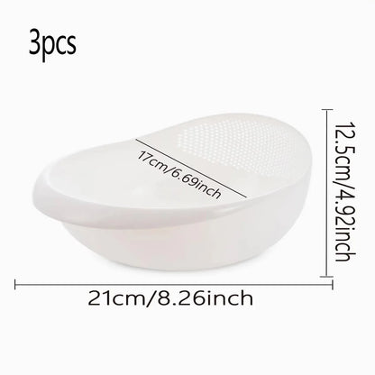 1/3pcs- Colander Rice Bowl Drain Basket Fruit Bowl Washing Drain Basket with Handle Washing Basket Home Kitchen Organizer Beauty World Shop