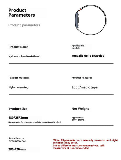 Nylon Replacement Band Compatible with Amazfit Helio Strap Adjustable Breathable Sport Wristband for Fitness Tracker Comfortable Beauty World Shop
