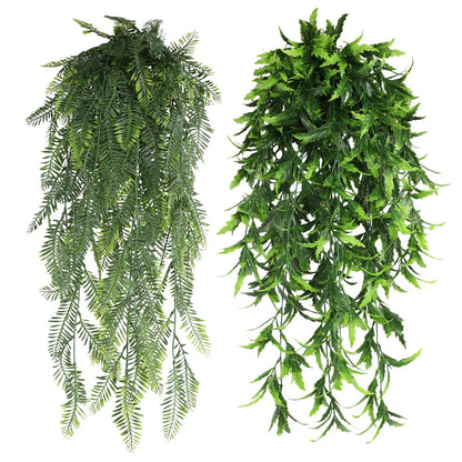 90cm Persian fern Leaves Vines Home Room Decor Hanging Artificial Plant Plastic Leaf Grass Wedding Party Wall Balcony Decoration Beauty World Shop