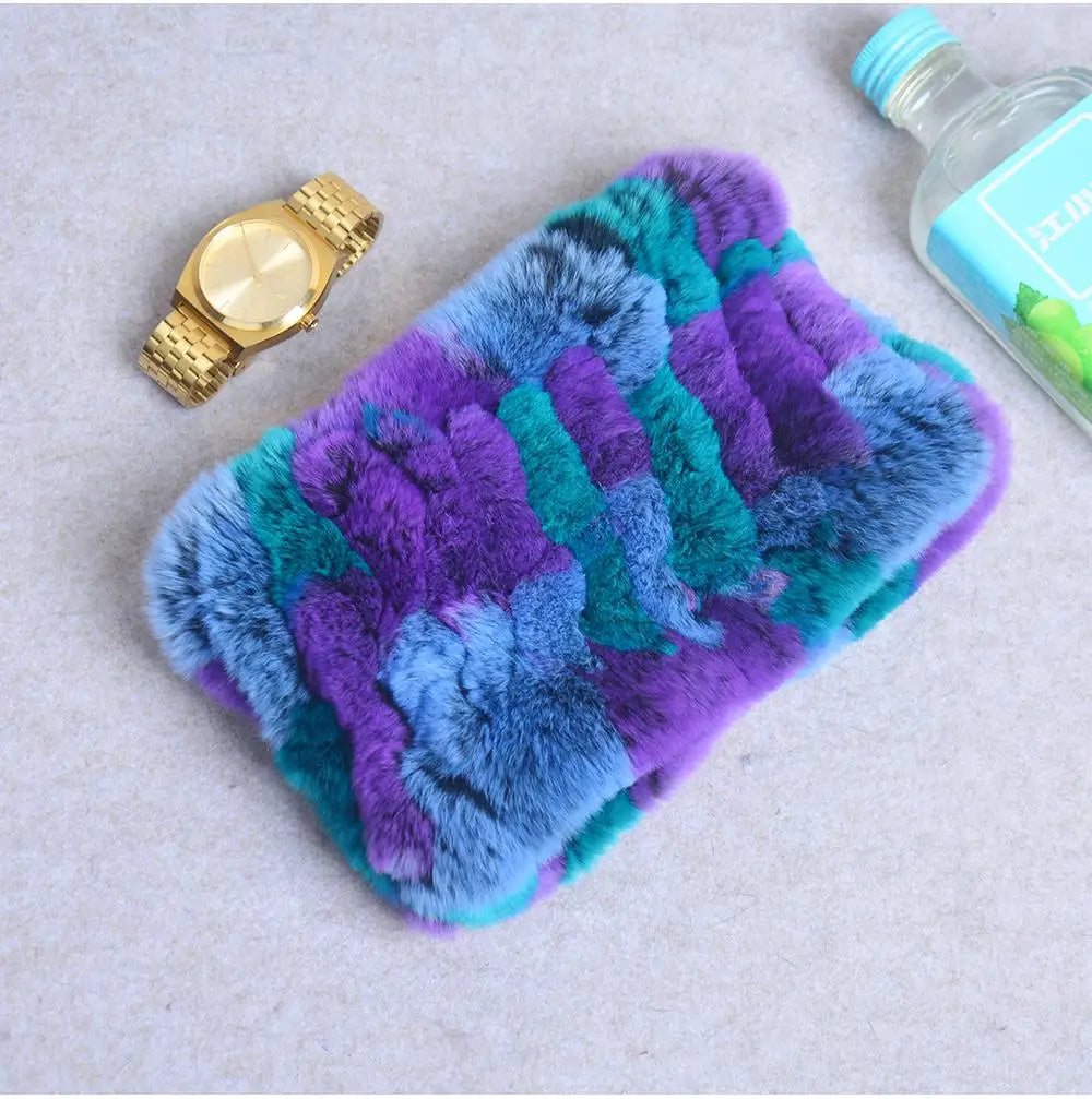 Women Handmade Stretch 100% Real Rabbit Fur Scarf Knit Genuine Rex Rabbit Fur Headbands Girls Natural Rabbit Fur Ring Scarves Beauty World Shop