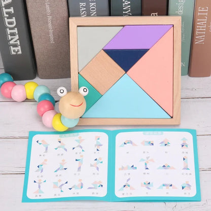 Baby Educational Toy Montessori Wooden 3D Toys Childhood Learning  Kids Baby Colorful Wooden Blocks For Children Christmas Gift Beauty Fashion