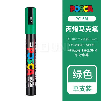 Uni Posca Full Marker PC-1M 3M 5M Multi-Colours Acrylic Permanente Rotulador Poster Graffiti Painting Pen For Fabric Rock Metal Beauty World Shop