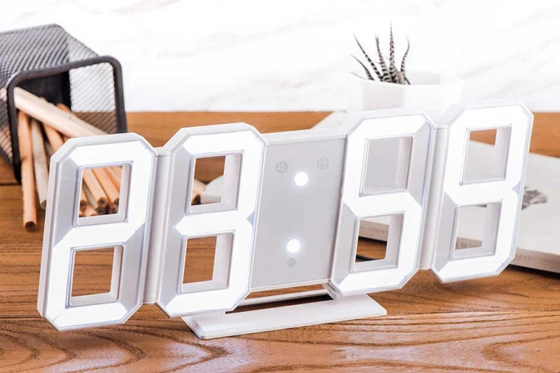 Purchase Products Clock 3D LED Digital Alarm Clock Wall Clock Time/date/temperature For Home/kitchen/office Clocks Decor Garden Beauty World Shop