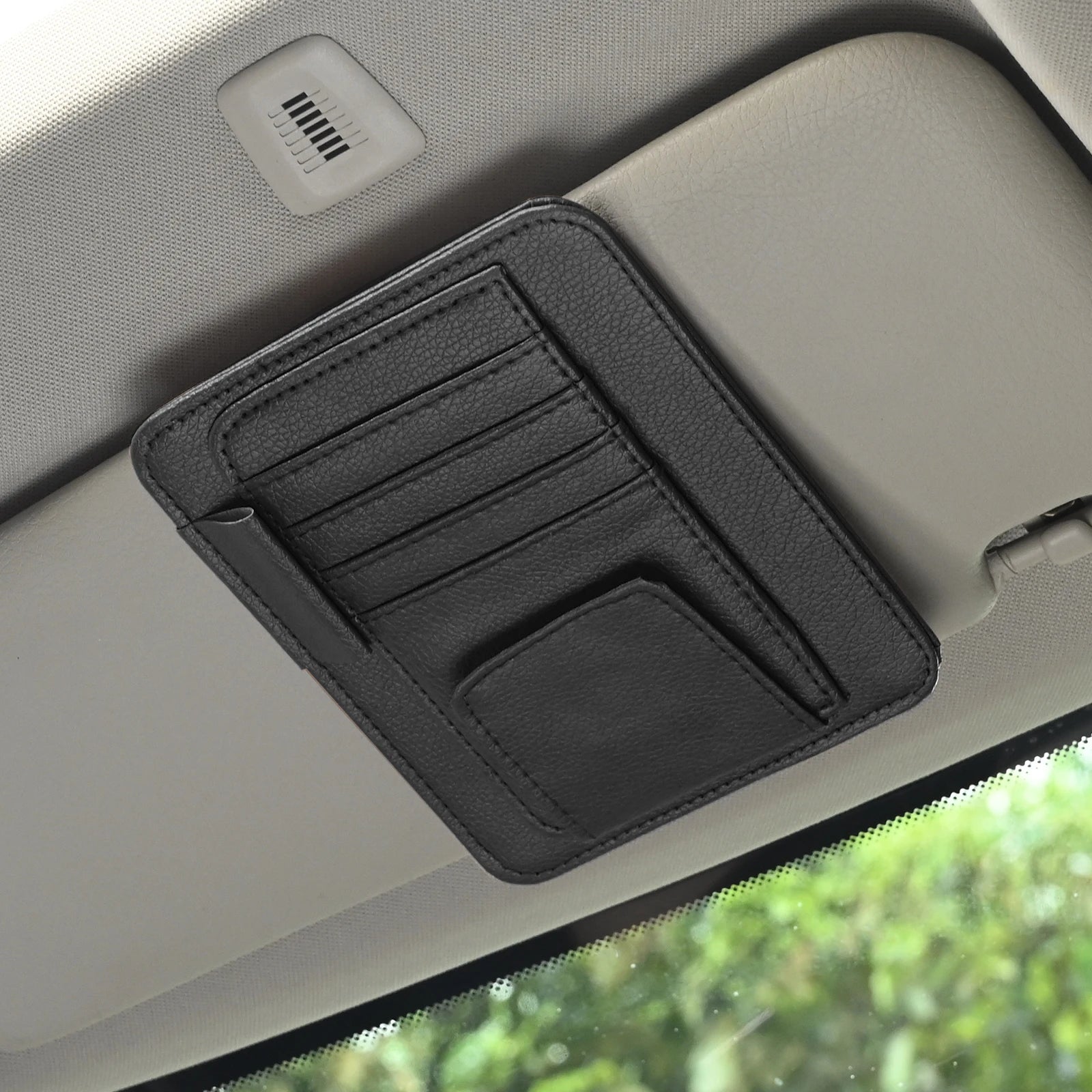 Car Sun Visor Organizer Multi-Pocket Business Card Storage Management Sunglasses Holder Visor Accessories Auto Interior Beauty World Shop