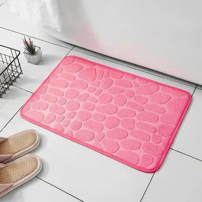 1pc embossed fiber carpet, bathroom living room anti slip mat, pebble floor mat, household items Beauty World Shop