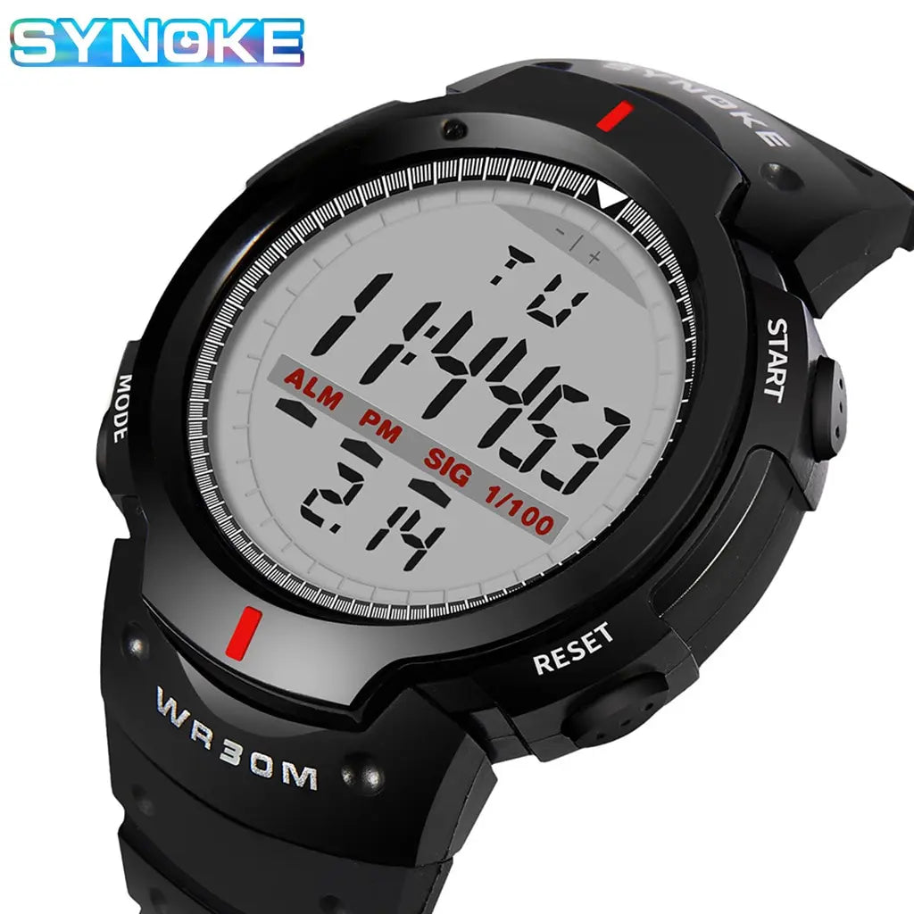 SYNOKE Men Electronic Watch Sports For Men Waterproof Luminous Multi Function Outdoor Mountaineering Large Screen Electronic Wat Beauty World Shop