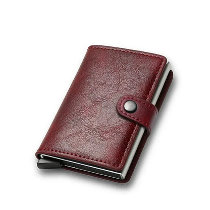 Rfid Credit Card Holder Men Wallets Luxury Small Smart Wallet Metal Business Mini Cardholder Case Women Minimalist Walet for Men Beauty World Shop