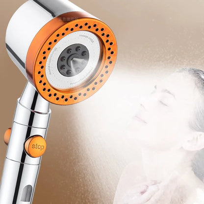 High Pressure Handheld Shower Head with One Button Stop Feature - Water Saving Bathroom Accessory Set Beauty Trend Shop