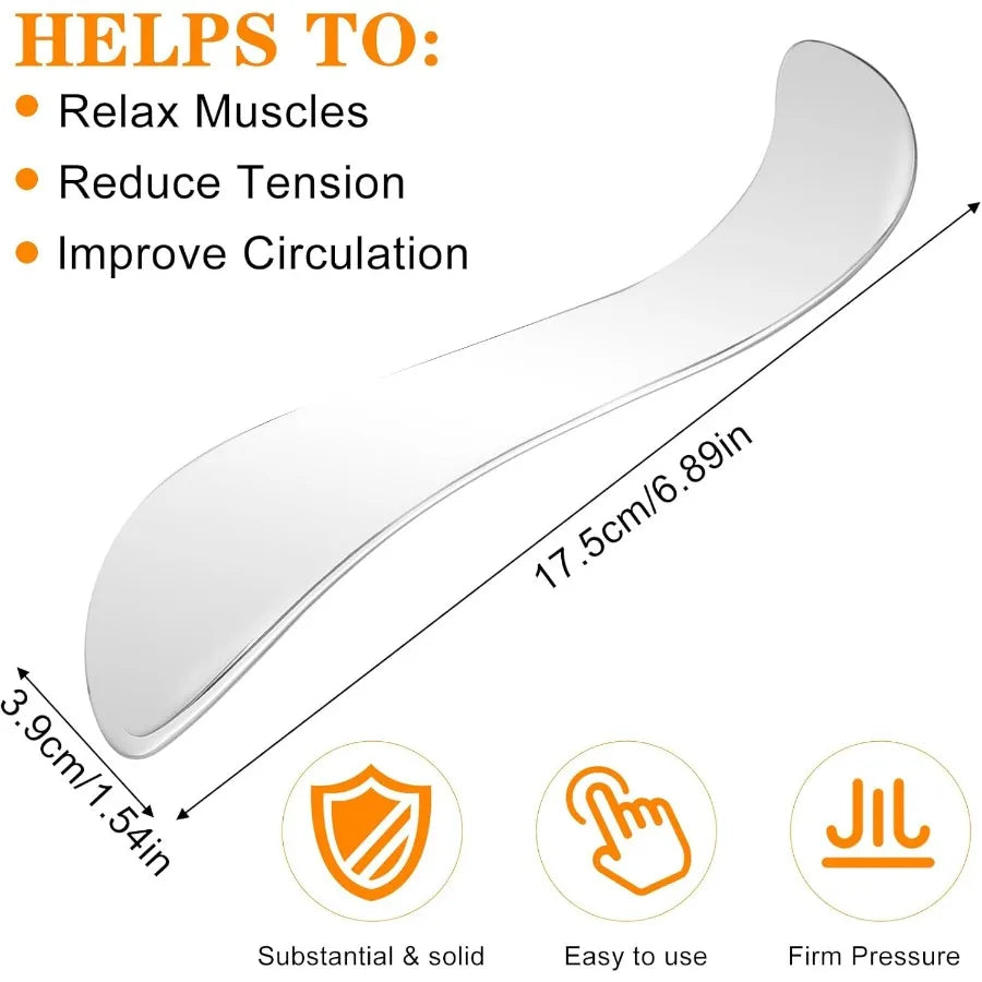Stainless Steel Muscle Scraper, Gua Sha Tool for Myofascial Release & Recovery, Deep Tissue Massager for Back Neck Legs Beauty World Shop